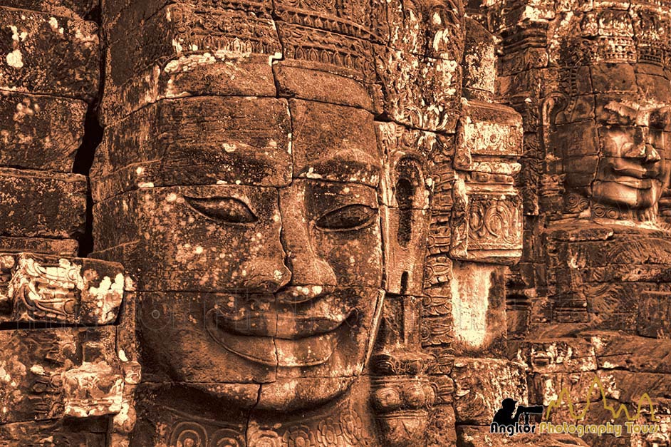 Bayon temple face Angkor photography tours
