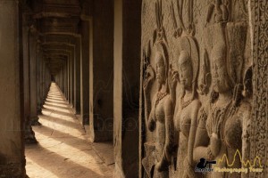 Devatas in Angkor Wat corridor