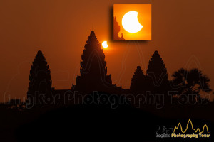 Sun eclipse Angkor Wat photography tour