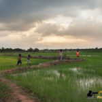 siem reap photography tour kids running countryside