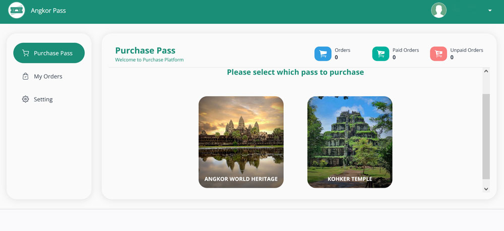 angkor wat pass online