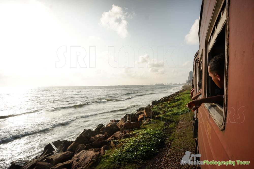 taking the coast line train to Colombo