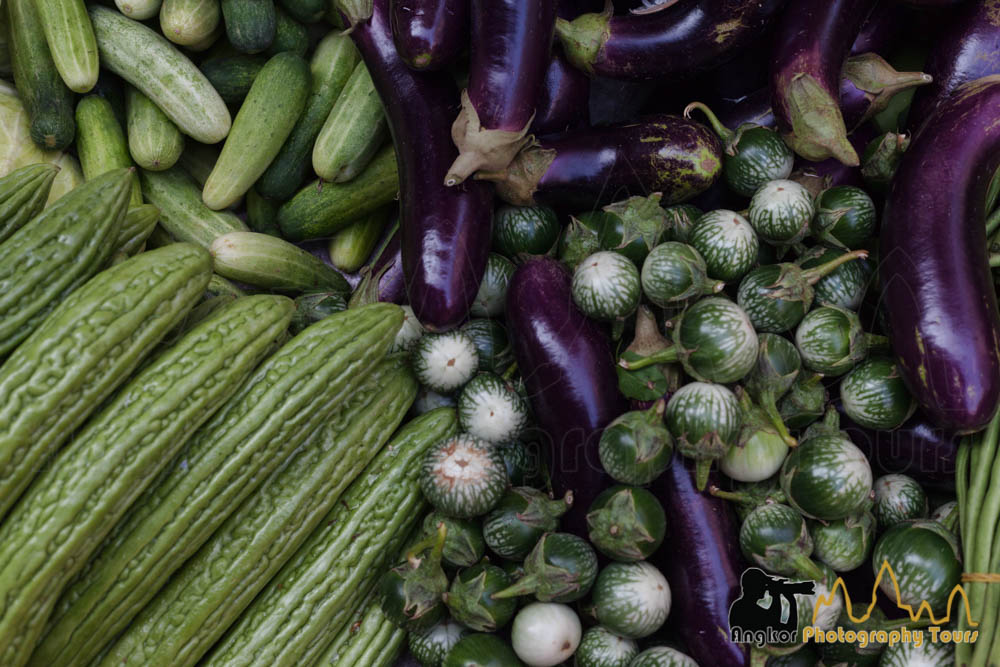 siem reap vegetable market background