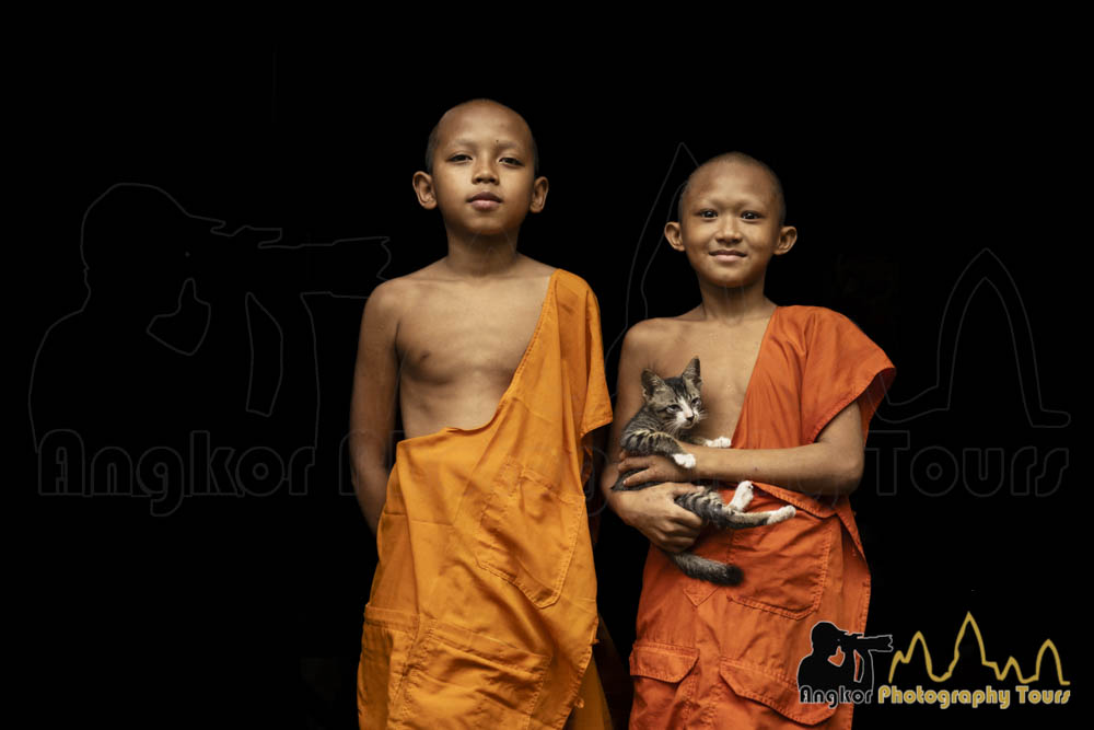 Cambodian novice monks