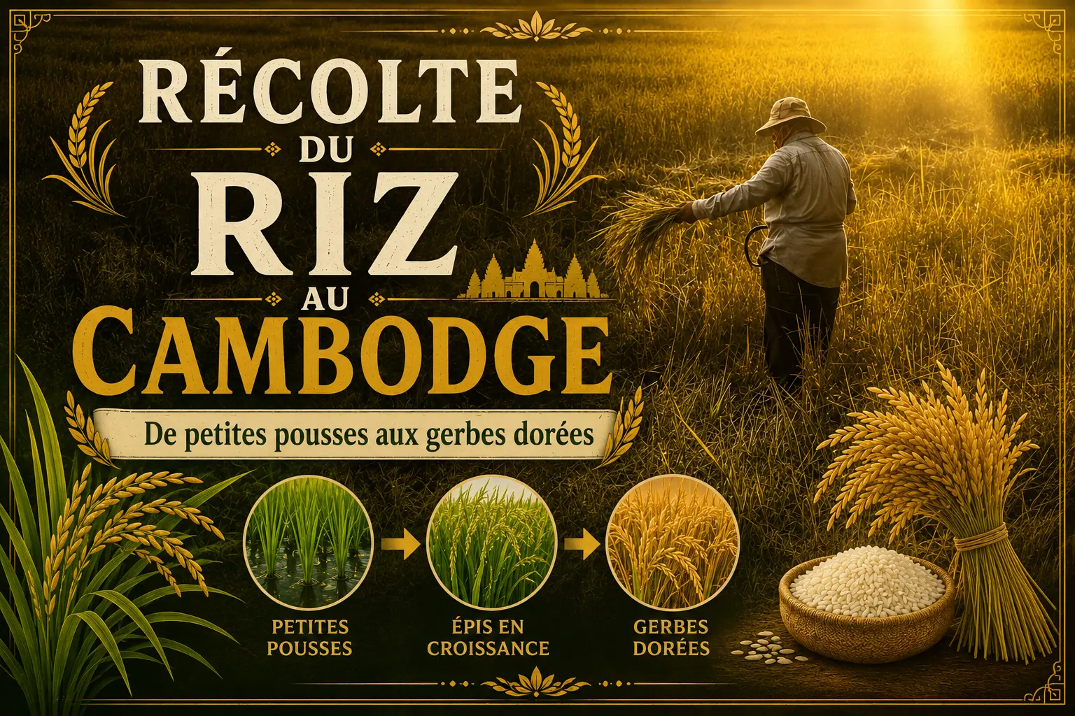 recolte du riz cambodge
